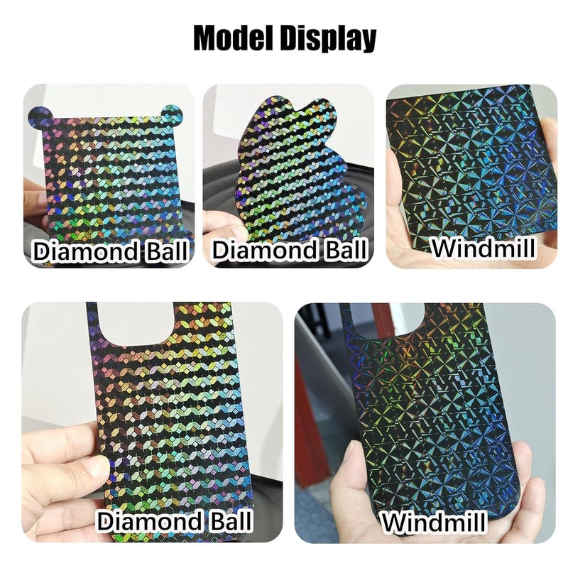 Wefuit Smooth Holographic Build Plate for Bambu Lab P2S/X1/X1C/X1E/P1P/P1S/A1,257x257mm Diamond Ball+Windmill Flexible Spring Steel Print Bed Removable Platform for Bambus 3D Printing Platform - Image 2